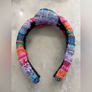 Lele Sadoughi Multicolor Crochet Padded Headband - Pink, Purple, Blue, Orange